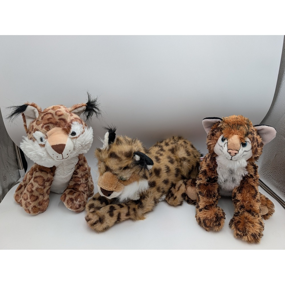 Aurora Hugfun Plush Lot Brown Spotted Lynx Bobcat Leopard